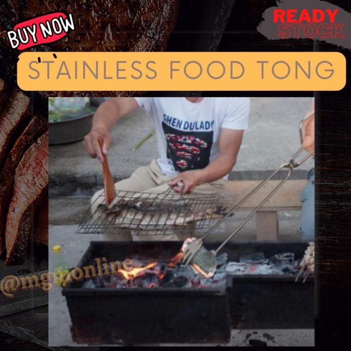 Food Tong Stainless 30cm capitan gorengan makanan model garpu sendok