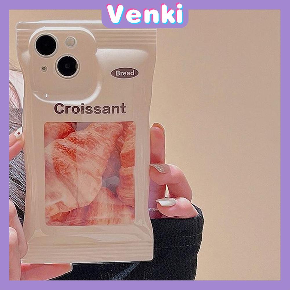 Case iPhone 14 Pro Max Soft TPU Glossy Case Snack Case Cute Croissant Camera Protection Airbag Shockproof For iPhone 14 13 12 11 Plus Pro Max 7 Plus X XR