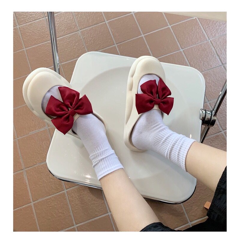 CUCI GUDANG TOPGROSIR GR0993 Sandal Slip On Bow Tie Terbaru Wanita Import