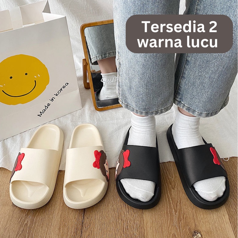 Mainland Sandal Wanita Slip On Karet Sendal Slipper Lucu Comfortable HSN121