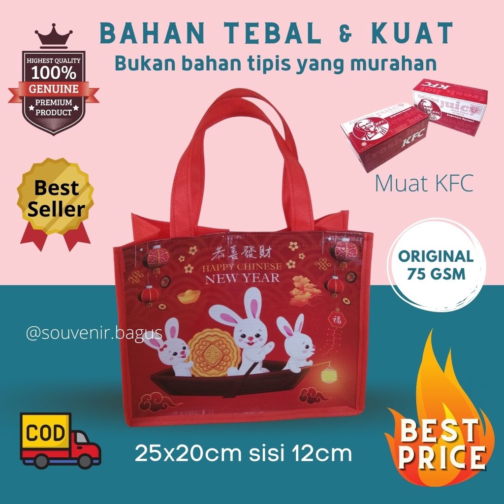 Tas Souvenir natal imlek custom sangjit tea pai custom Imlek Chinese New Years Kelinci Air