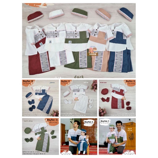 Set Koko Sarung Instant Peci Rayfan 2 bisa couple ayah By Veliza