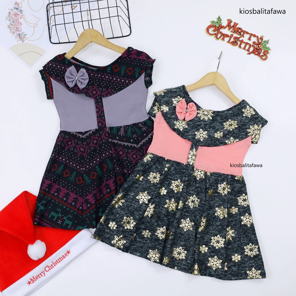 [NATAL] Dress Evelin uk Bayi - 2 Tahun / Dres Yukensi Baby Baju Anak Christmas Perempuan Gaun Pesta Babycinnamon