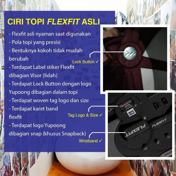 (Free Box + Stiker) Topi tumblr Polos Flexfit Yupoong 6245CM Original