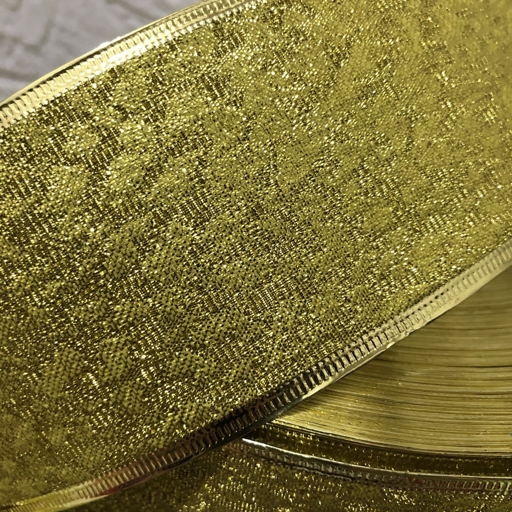 Pita Roll Glitter Metalik Kawat Pita Natal Kawat Pita Kado Dekorasi Panjang 3 Yard