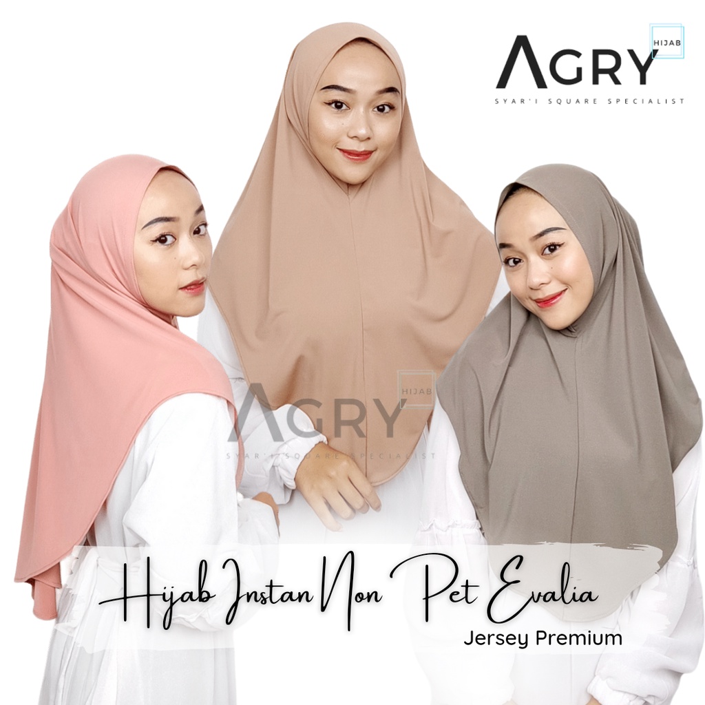 ᴀɢʀʏ Hijab Instan Non Pet Jersey Evalia