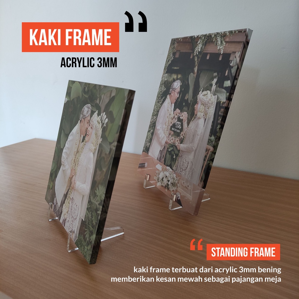 Jual Standing Frame Kaki Penyangga Bingkai Akrilik Dindink Project