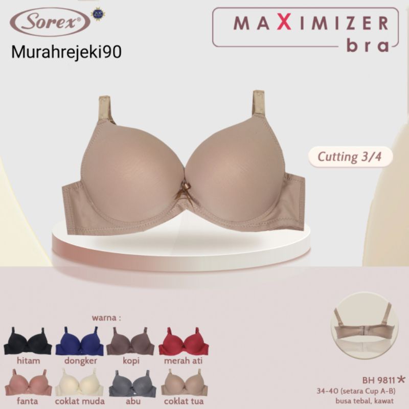 Sorex 9811 Bra Maximizer Push-Up Berkawat Busa Tebal Maksimal