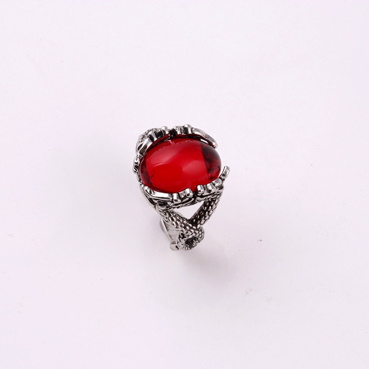 Cincin Desain Kepala Naga Ganda Bahan Zircon