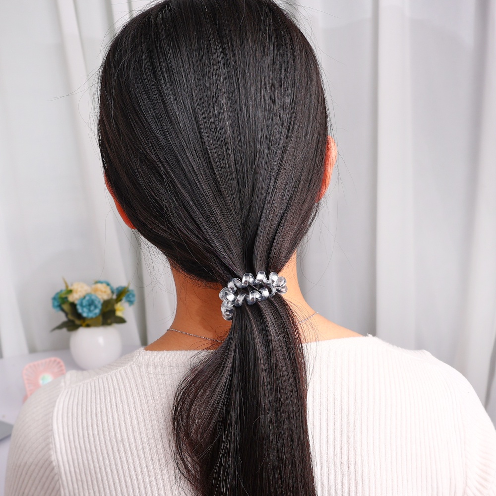 Ikat Rambut Model Spiral Bahan Karet Gaya Korea Untuk Wanita