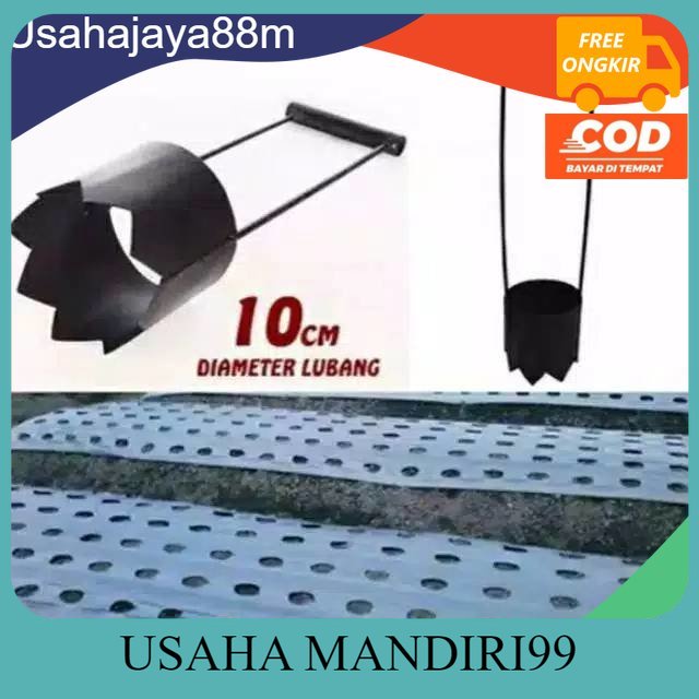Alat pertanian modern alat pelubang plastik mulsa diameter 10 cm