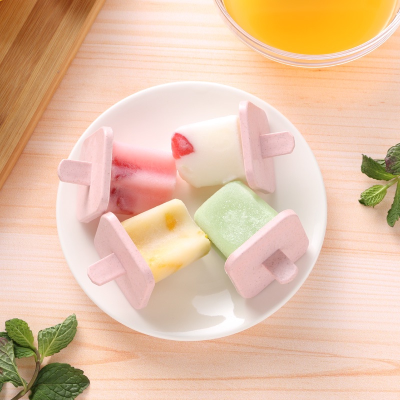 (clashop)Cetakan Es Krim Stik Kotak Mini / Cetakan Ice Cream Stick Jelly 8 Slot Es Loli DIY Beserta Lucu Es Batu Bulat