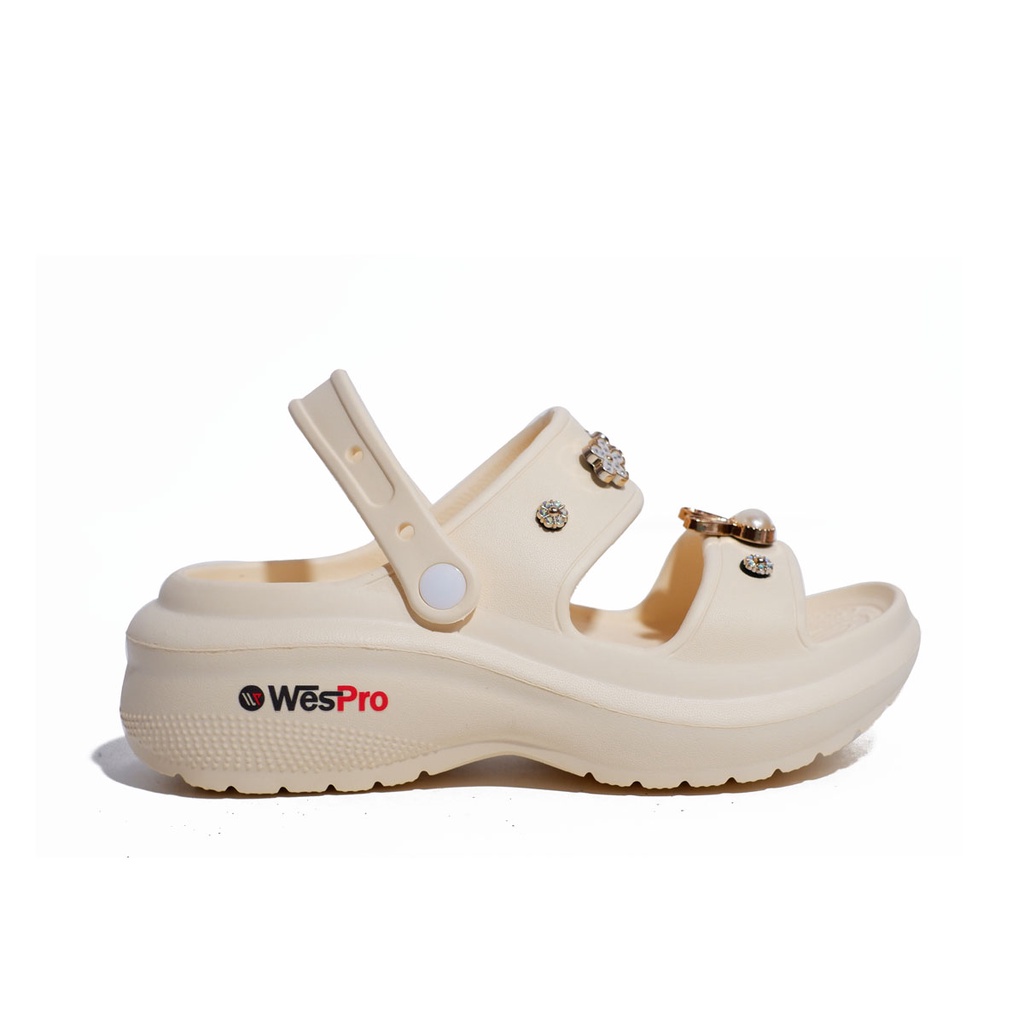 Wespro Shinta - Sepatu sandal tali wedges wanita | Sendal eva phylon ringan selop cewek tebel 4.5cm model let casual kekinian tahan air 36-40