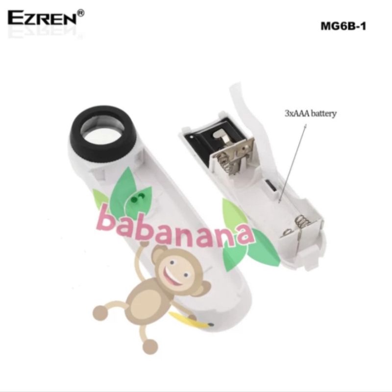 Ezren MG6B-1B Magnifying kaca pembesar 40x glass led portable mini