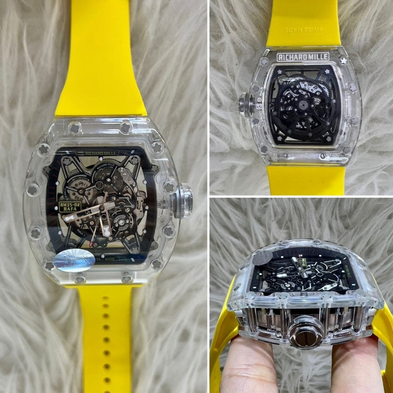JAM TANGAN RM-35~02 RAFA COWOK/PRIA BODY TRANSPARAN MESIN SWISS ETA AUTOMATIC DIAMETER 4,4CM #Jamtan