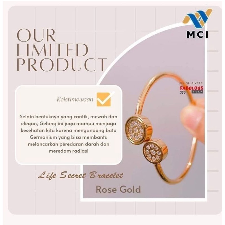 MCI Gelang Rose Gold Original 100%