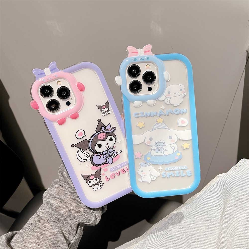 Samsung A14 M14 A04 A04S A13 A03 A03S A23 A22 A21S A12 A02S A11 A51 A30 A50 A52 A20S A10S M12 A32 4G Cinnamoroll Dan Kuromi Little Monster Frame Lensa Phone Case Binteacase