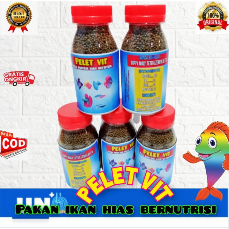 PELET VIT PELETVIT PELET PAKAN IKAN KECIL TERAPUNG GUPPY MOLY