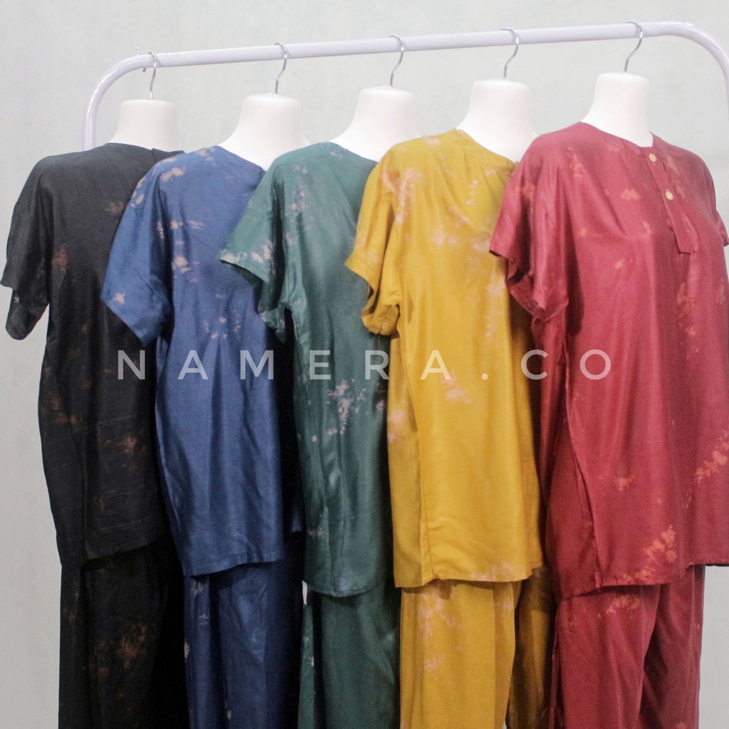 Baju Tidur Celana Panjang Lengan Pendek Tiedye | Setelan Oneset Piyama Wanita