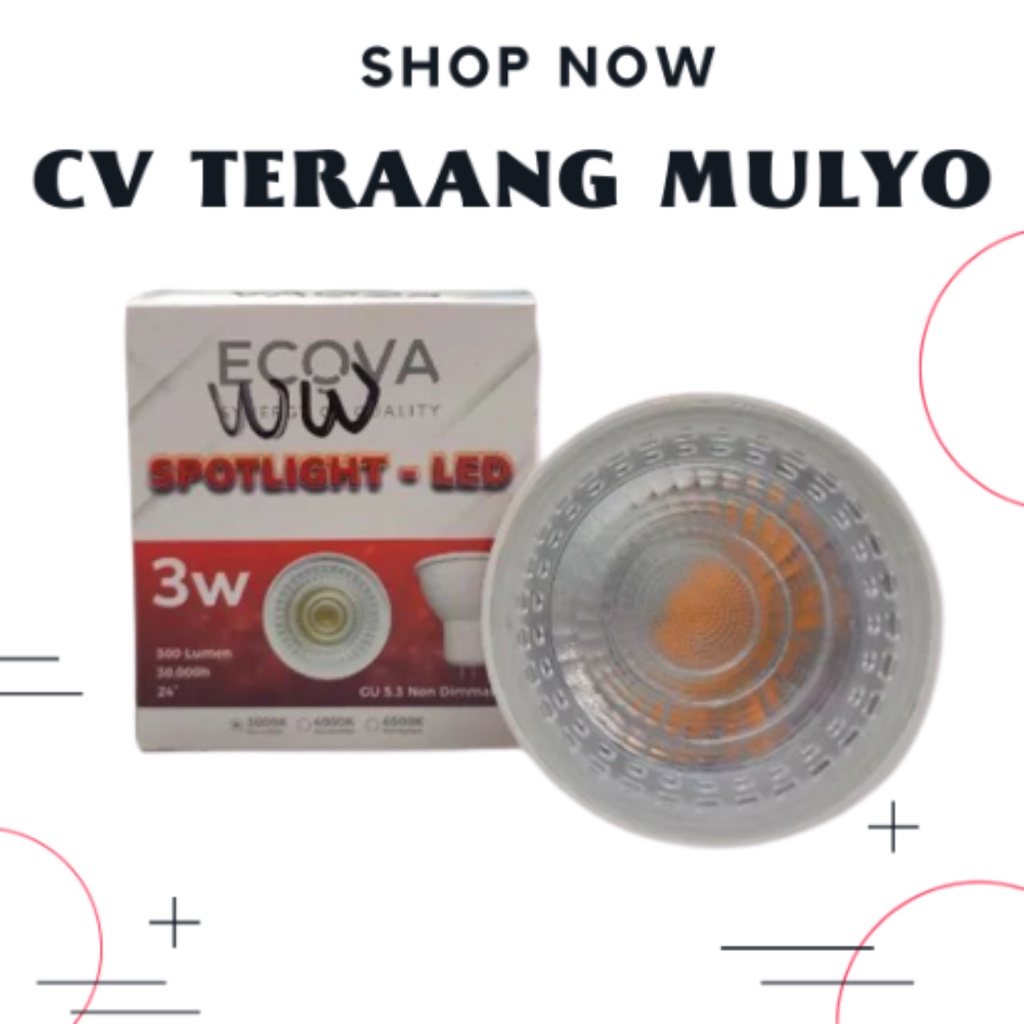 Led Spotlight Ecova GU5.3 3W WW