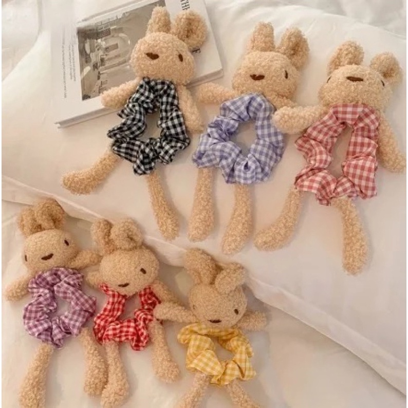 IKAT RAMBUT KOREA ANAK KECIL BONEKA BERUANG KELINCI / SCRUNCHIE / PREMIUM KUNCIR KOREAN FLUFFY BEAR RABBIT