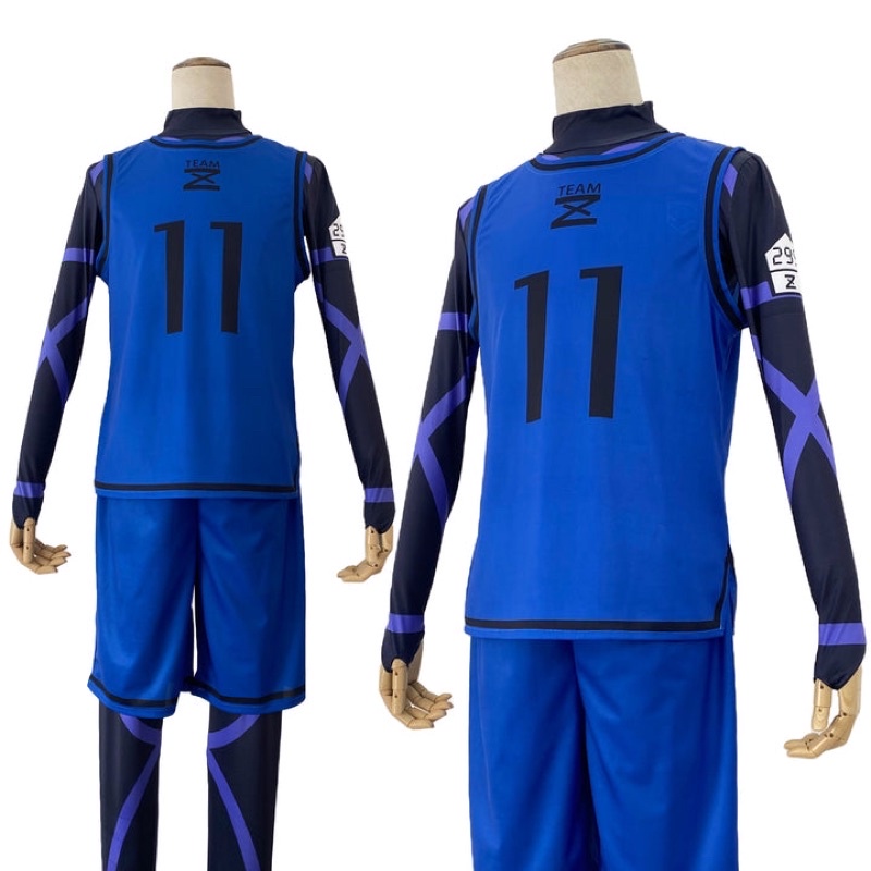 [qtakasi] blueLock Anime Cosplay Costume football jersey japan blue lock bastard man shine city