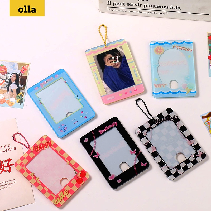 olla Photocard Holder Transparent Clear Acrylic  Id Card Kejea Transparan