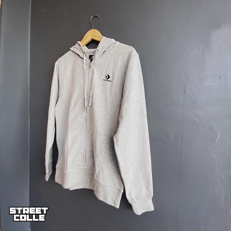 ZIP HOODIE CONVERSE LOGO CHEVRON GREY