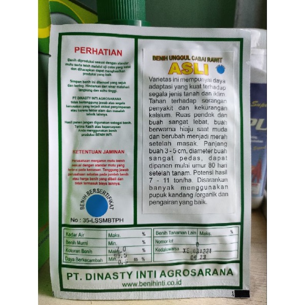 CRM Cabe Asli 10gr Asli Cabe Ijo Benih Inti Original Pabrik