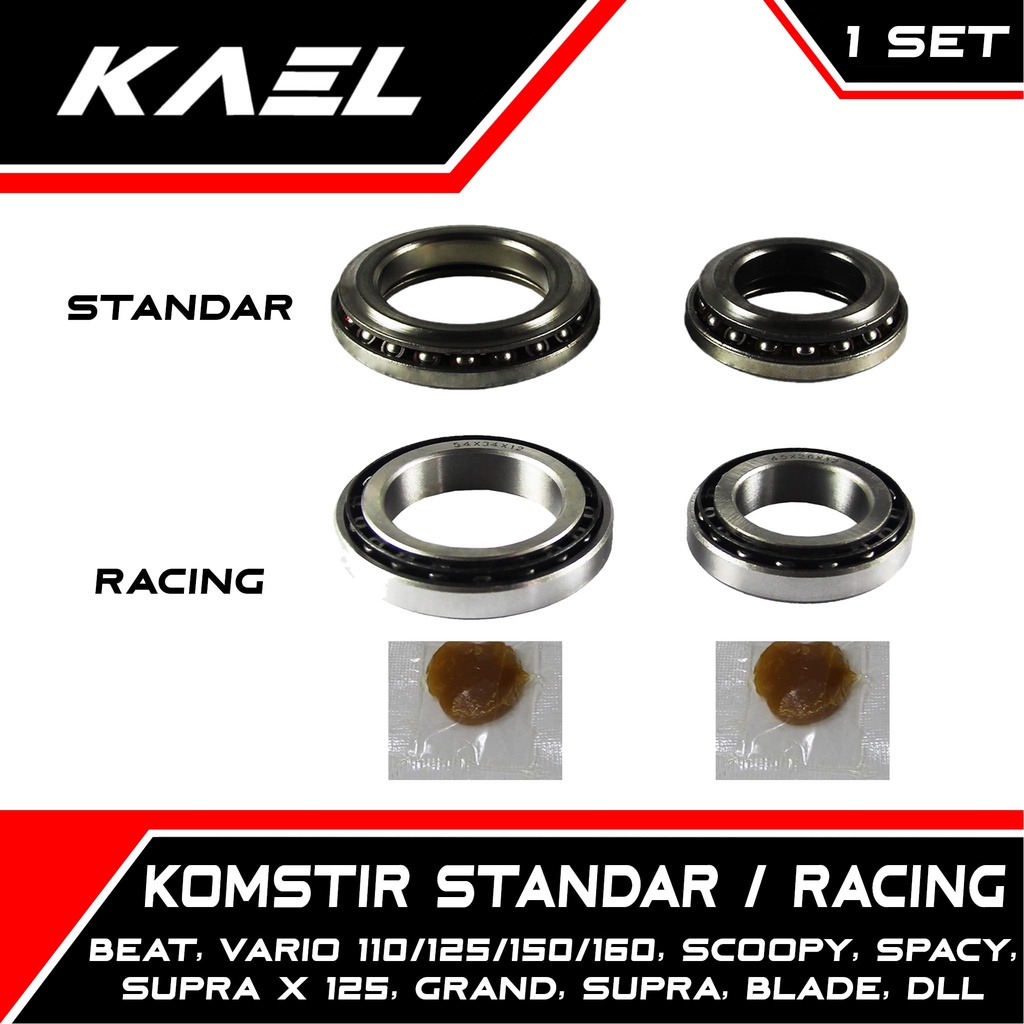 Komstir Standar-Bambu Racing Honda Beat-Carbu-FI-Pop-eSP-Street/Vario 110-Techno-125-150-160-New LED/Scoopy Karbu Old-F1-New/Spacy/PCX 150-160/ADV/Grand/Supra-X-125-Fit-GTR/Blade/Revo-Absolute Comstir Kones-Cones Stang-Setang Stir-Steering-Steer