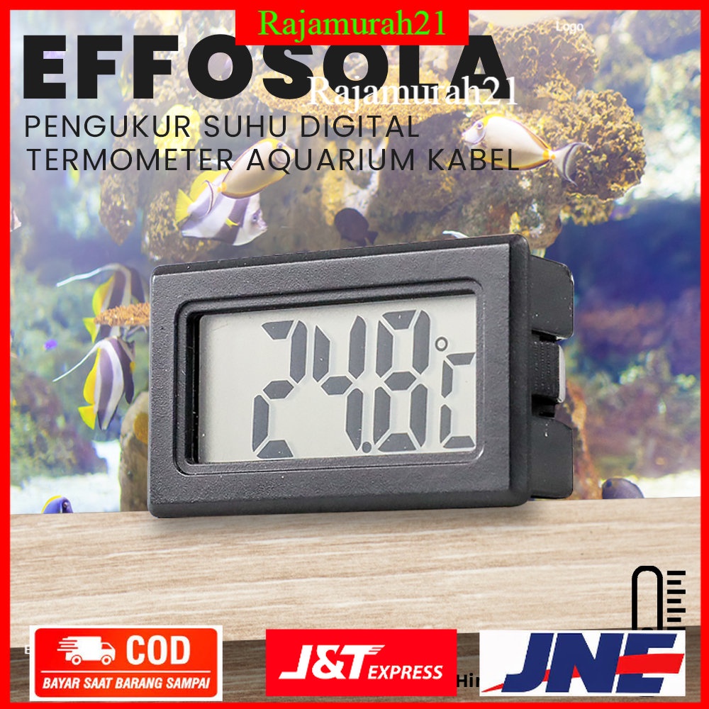 Effosola Pengukur Suhu Digital Termometer Aquarium dengan Kabel 1M - TPM-10 - Black - OMHA1TBK