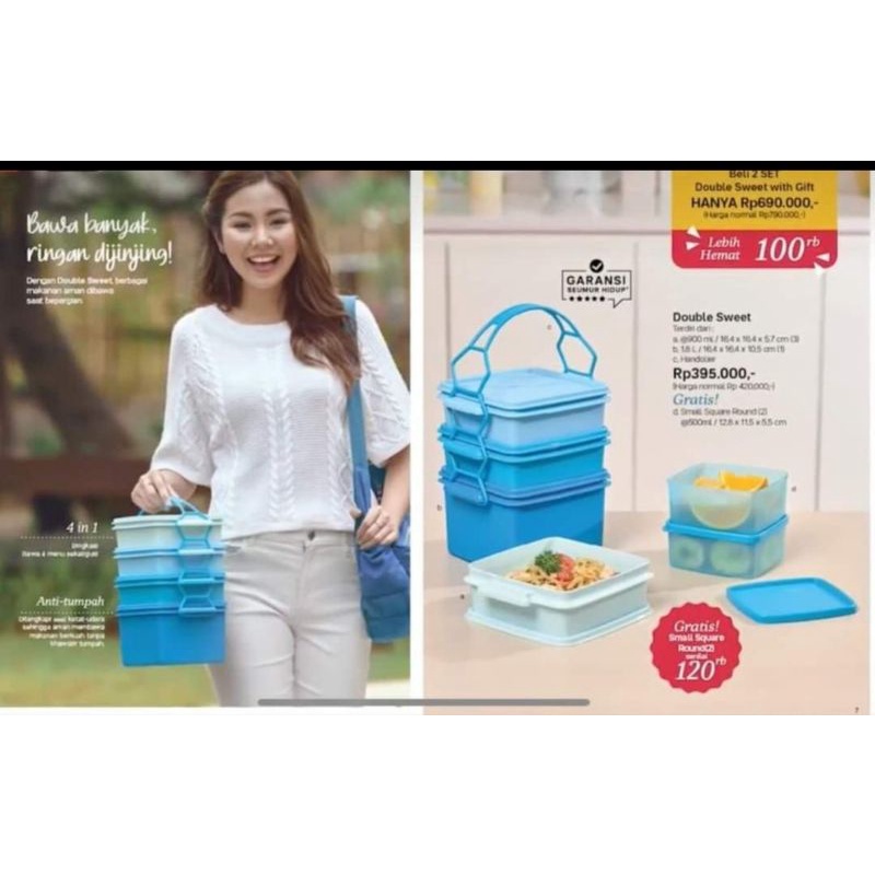 Jual Rantang Double Sweet Tupperware Rantang Piknik Tempat Nasi Bekal