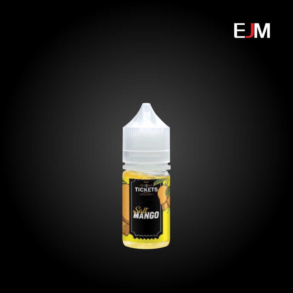 NEW &amp; AUTHEN LIQUID TICKETS MANGO SALT NICOTINE 30ML 35MG BY EJM