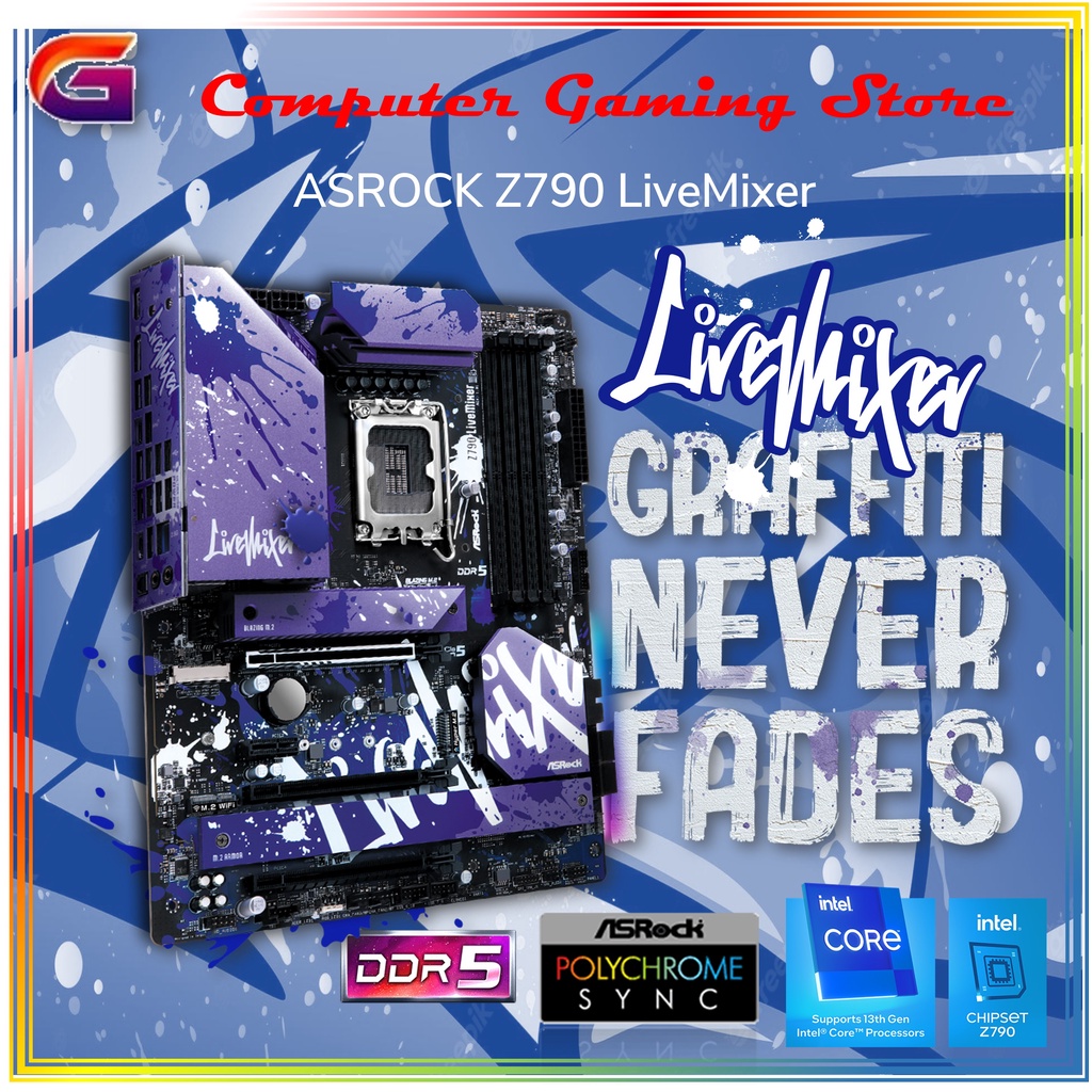 ASROCK Z790 LiveMixer motherboard Intel gen 12 | gen 13 DDR5