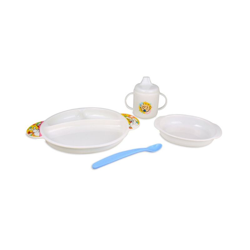 Lusty Bunny Feeding Set isi 4pcs LB1355 - Lustybunny Peralatan Makan Set Baby - Piring Sendok Gelas minum Bayi - Kado Gift Baby Newborn