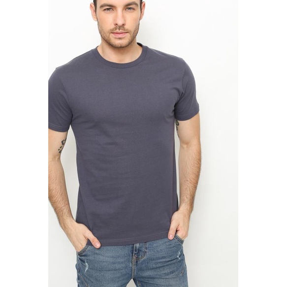 GTEE MEN KAOS POLOS KERAH ROUND NECK GREY - L