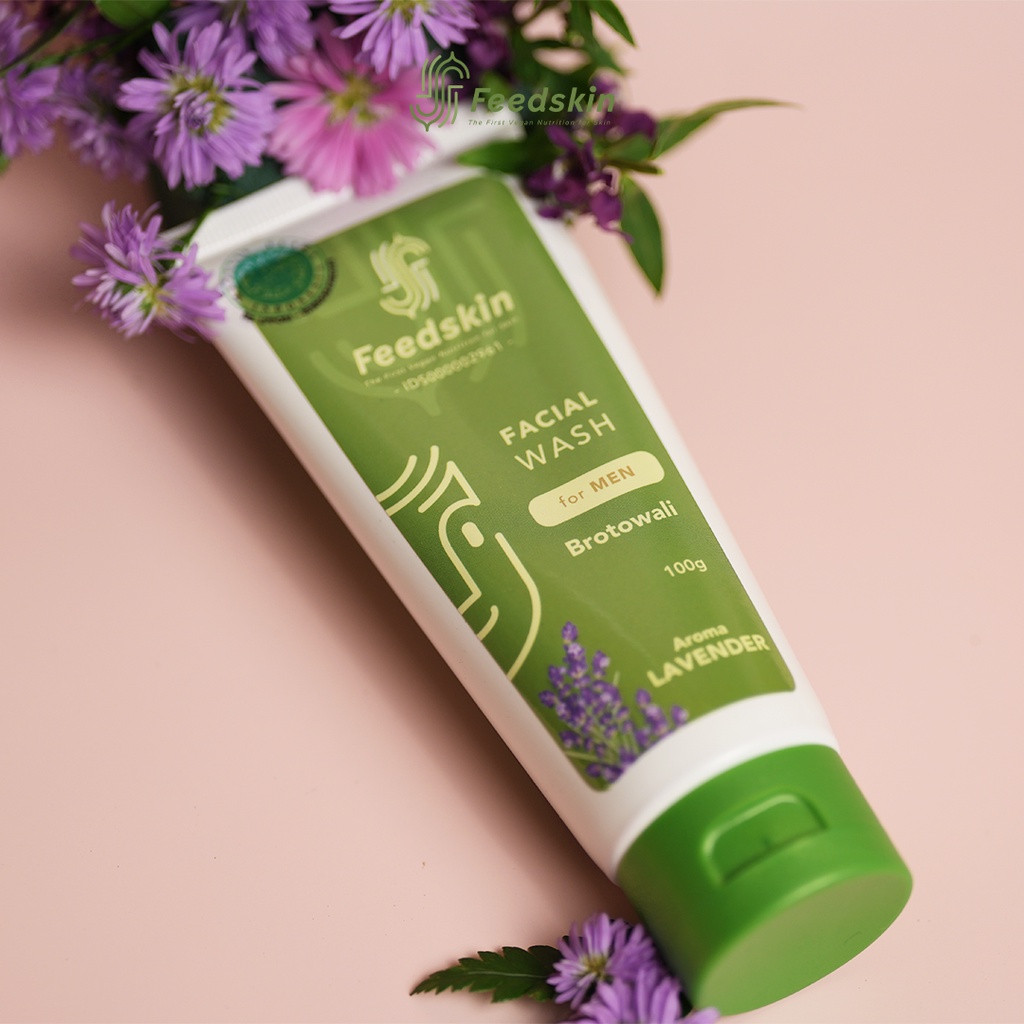 Feed Skin Facial Wash Brotowali Aroma Lavender [Untuk Pria/For Men]/Sabun Wajah/Sabun Muka Alami