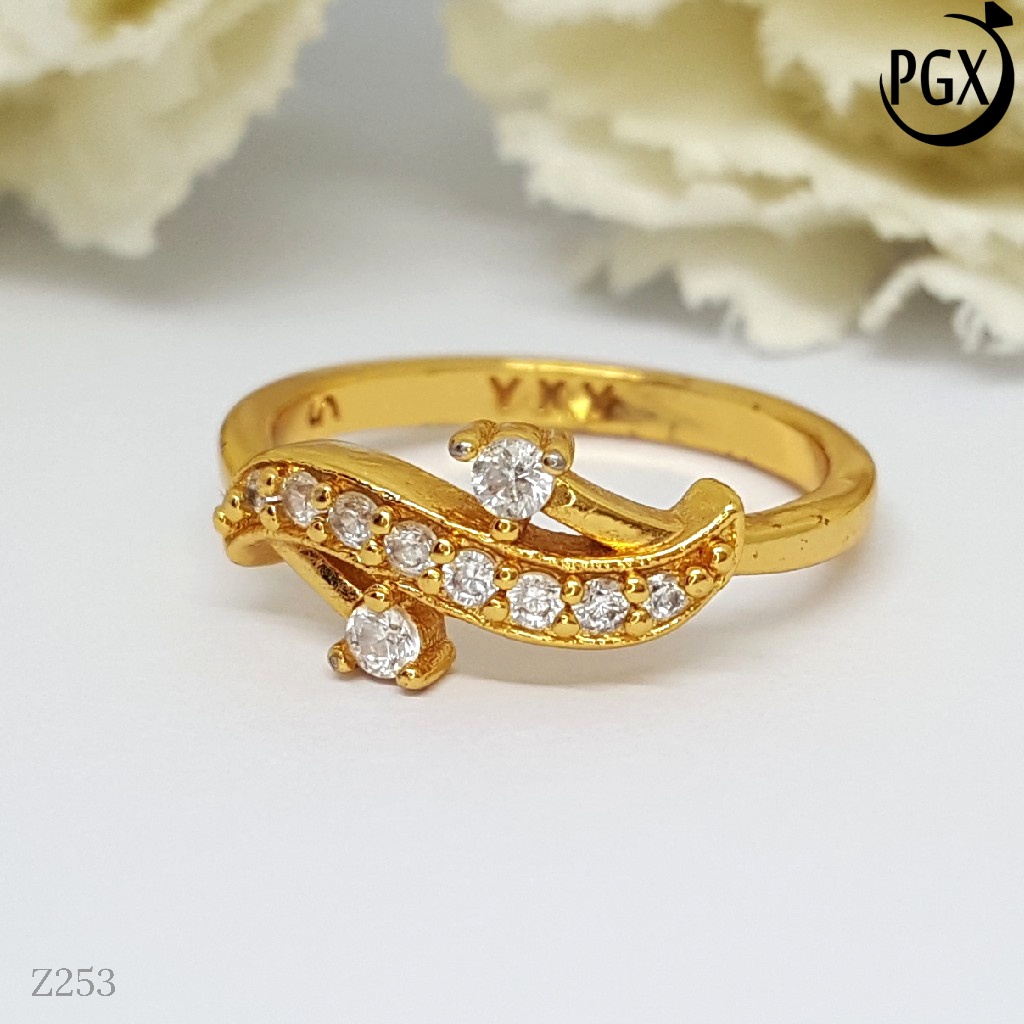 PGX Cincin Xuping Wanita Perhiasan Lapis Emas Aksesoris Fashion Premium - Z253