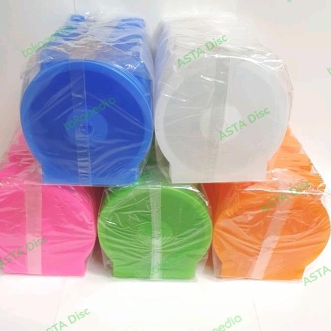 Tempat CD / DVD Bahan Plastik Bentuk Oval isi 50 pcs - Merah Muda