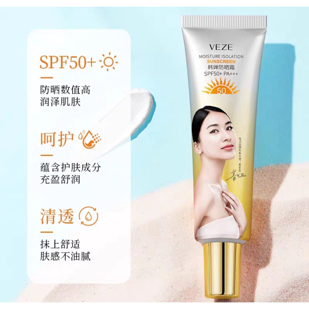 Veze Tabir Surya SPF50+ Krim Pemutih Pelindung Kulit Pelembab Kontrol Minyak Anti Penuaan