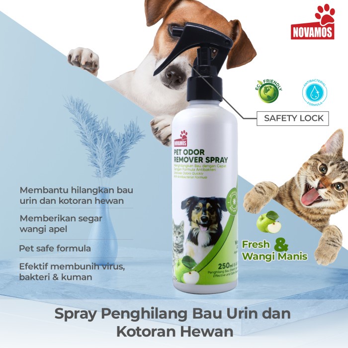 NOVAMOS Penghilang Bau Kotoran Kucing & Anjing, Pewangi Kandang