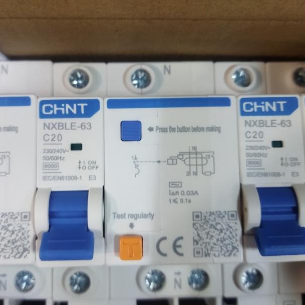 Rcbo chint elcb+mcb NXBLE-32 1P+N 6ka 6A-32A - 6A