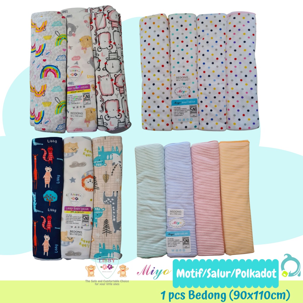 MIYO/LIBBY 1 pcs Bedong Motif / Salur/ Polkadot  ( 1 pcs )