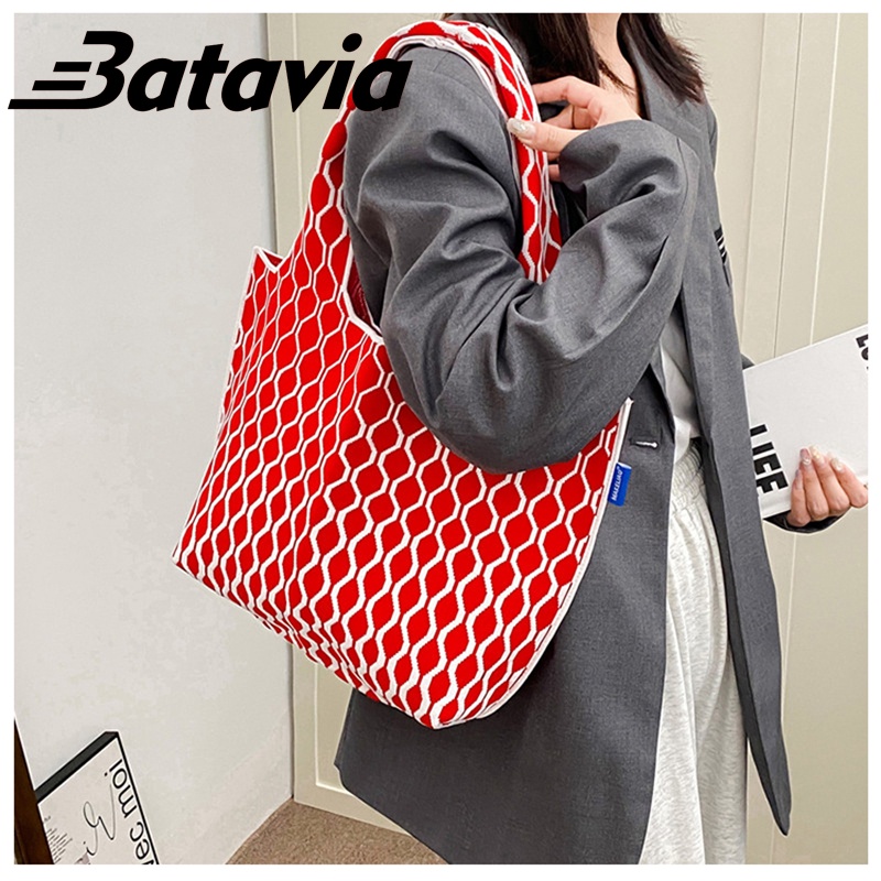 Batavia 2023 Baru penyimpanan indah tas rajutan portabel kecil yang kuat dan tahan lama gaya ledakan bag BAG04