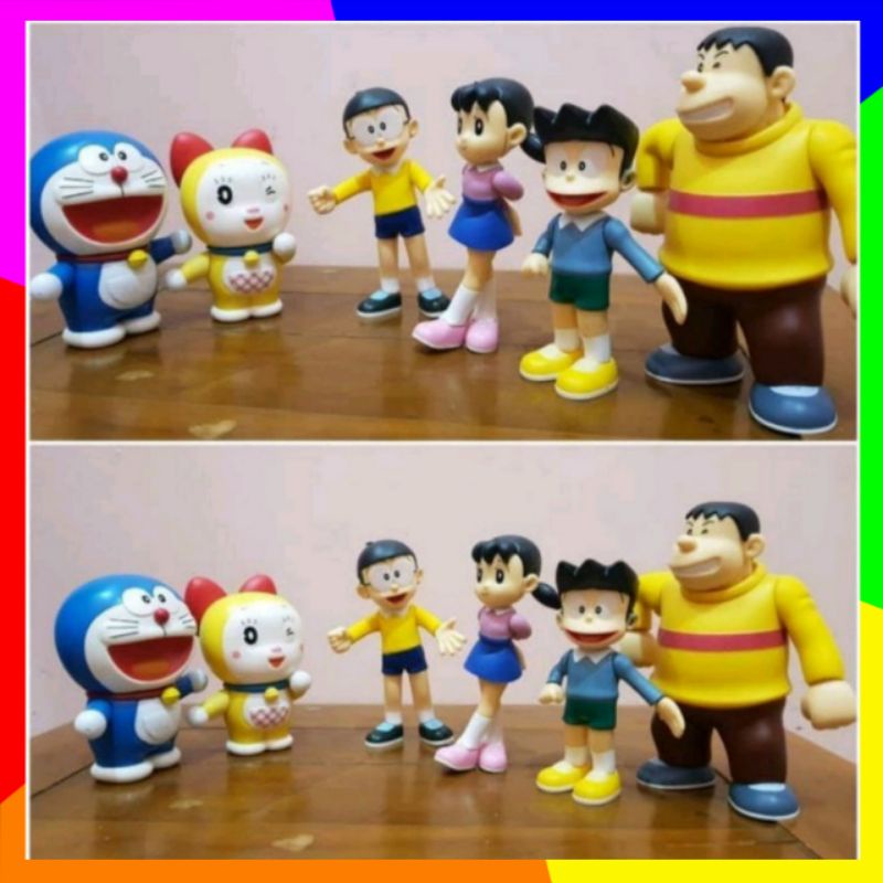 BONEKA ACTION FIGURE DORAEMON SERIES NOBITA SUNEO GIAN SHIZUKA DORAMI MAINAN ANAK ANAK BONEKA KARAKT