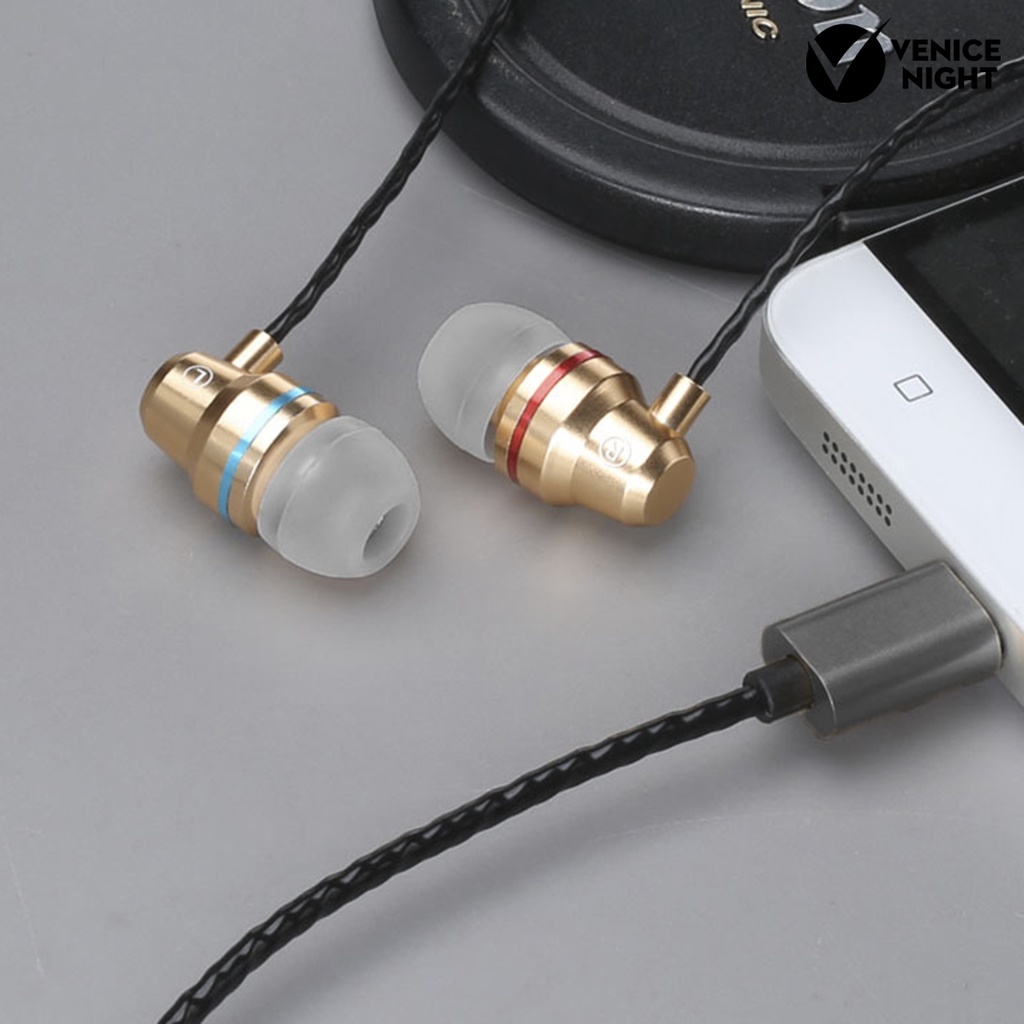 (VNEP) (Berkabel) YT1 Earbud In-ear Heavy Bass Metal Type-C Wire Control Earphone Musik untuk Game