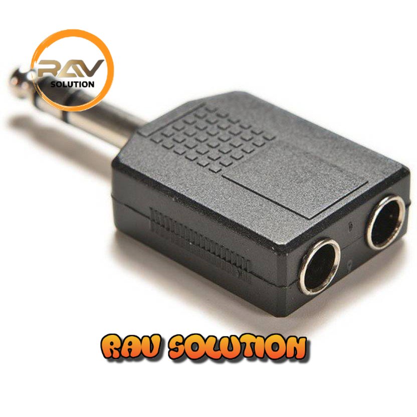 SKU-1053 KONEKTOR Y SPLITTER 6.5MM MALE TO 2 FEMALE 6.5MM / ADAPTER