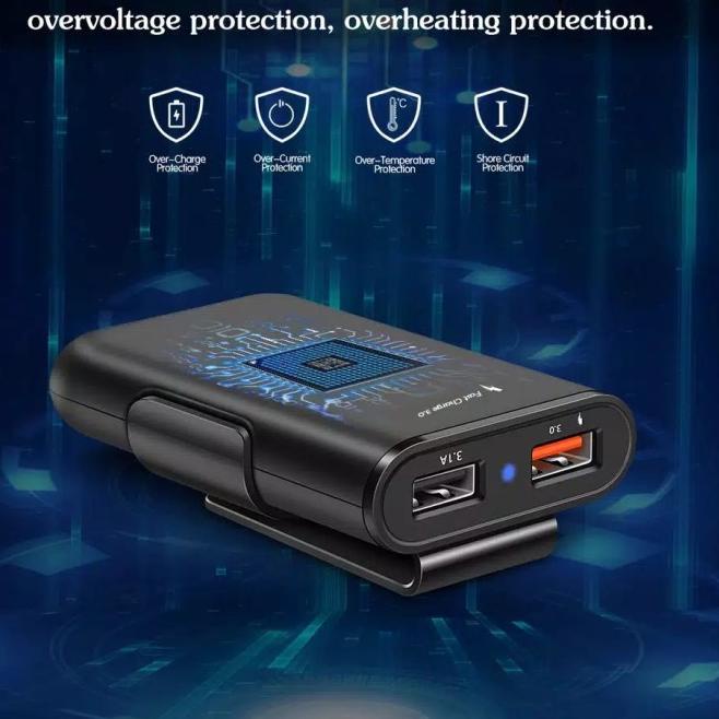 Car Charger Mobil 4 Port Quick Charge / Fast Charging Qualcomm 3.0