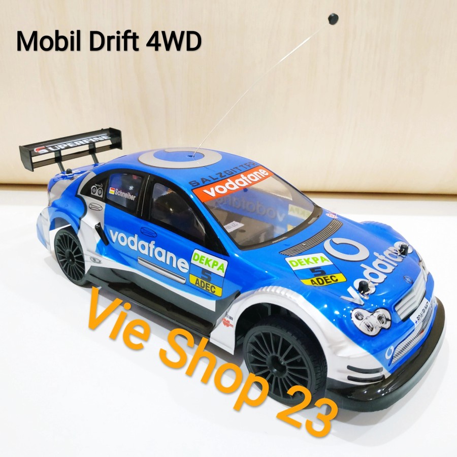 Mainan RC mobil remot kontrol biru racing Drift Turbo Skala 1:14 Sanzuan plastik PCV Remote control 