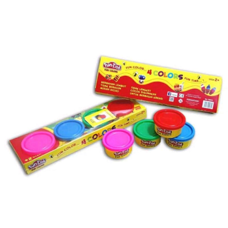 Fundoh 4pcs refill fun doh refill 4 pcs lilin mainan Y1 /Mainan Fun doh refill isi 4 / fundoh dough isi 4